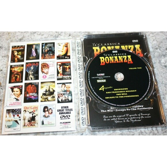 Bonanza, TV Classics (DVD, 2002) 4 Episodes Disc Excellent Condition - Picture 3 of 3